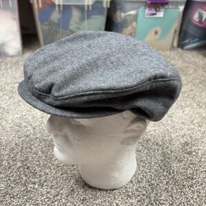 Pendleton Gray Virgin Wool Newsboy Hat Sz L Flat Cabbie Driving Cap